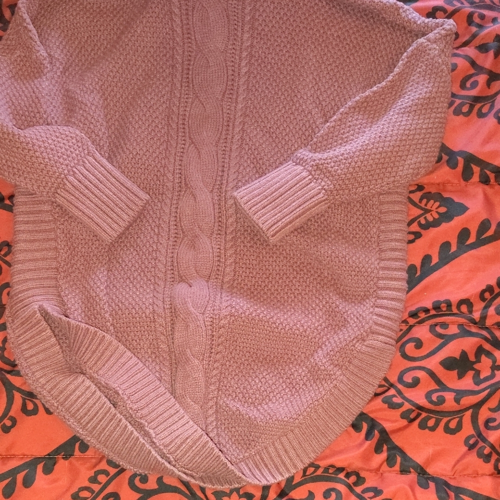 Women's Pink Cable Knit Sweater